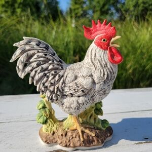 Lefton Vintage Rooster Figurine 03477 Handpainted ~ Taiwan ~Farmhouse ~ Cute!